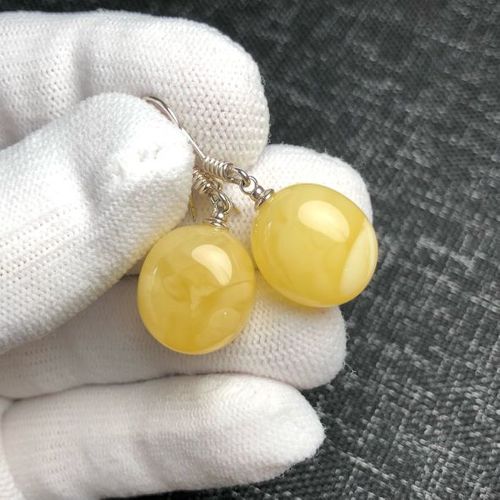 Boucles D'oreilles En Ambre Baltique Et Argent 925 - Neuf Sans Emballage