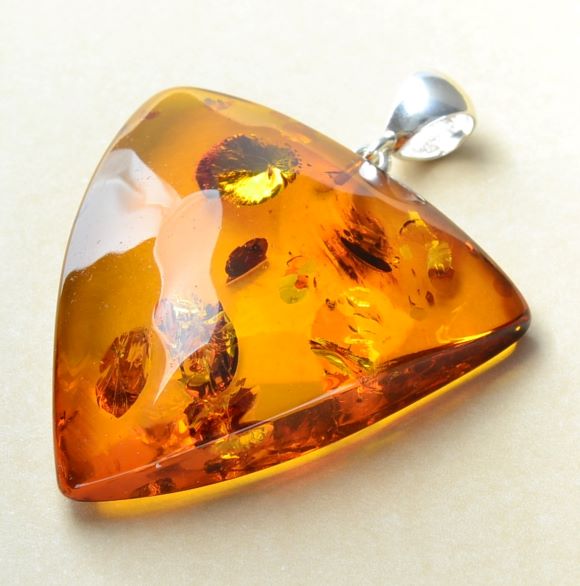 Triangle Shape Baltic Amber Pendants. Amber Pendants Gift.