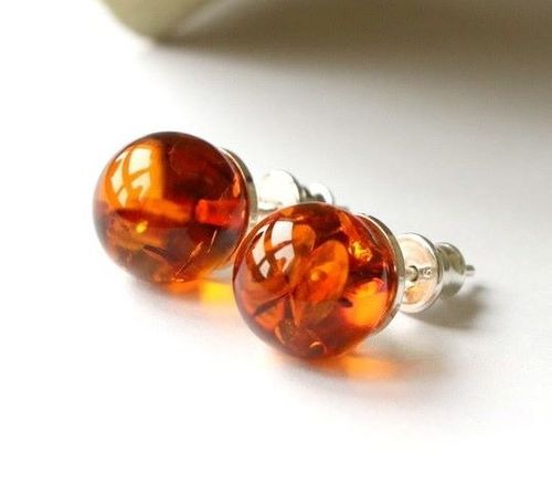 Amber Studs