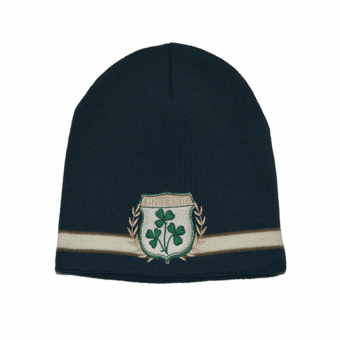 Green Embroidered Knit Hat