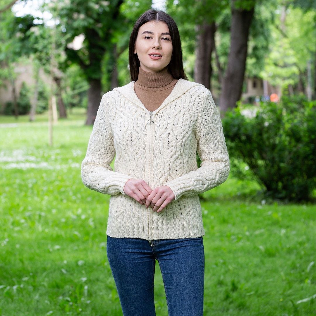 Ladies Hooded Celtic Cardigan | Keilys.com