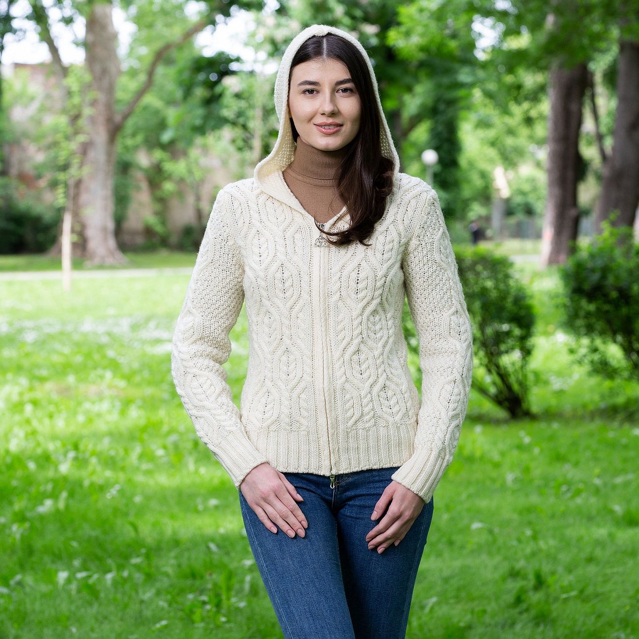 Ladies Hooded Celtic Cardigan | Keilys.com