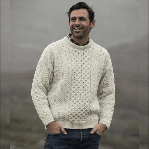 Men's Irish Wool Sweater | Aran Woolen MIlls | Keilys.com