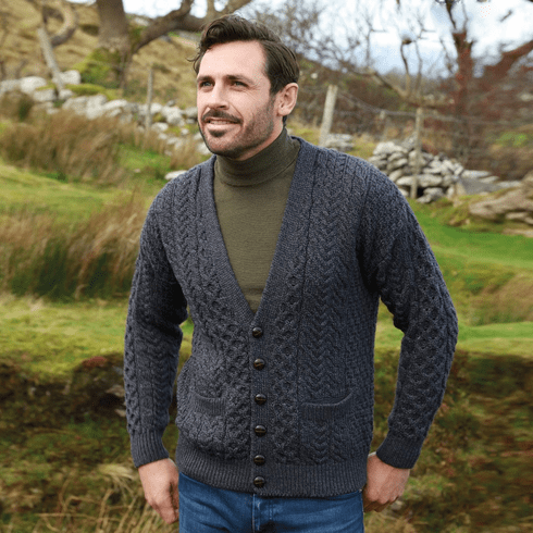 merino wool cardigan mens