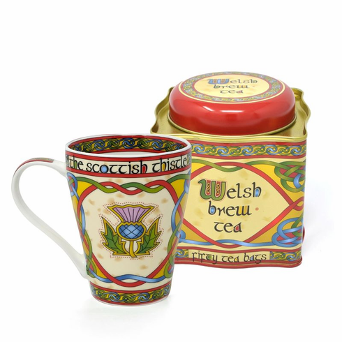 Royal Tara Scottish Tea and Thistle Celtic Mug Set