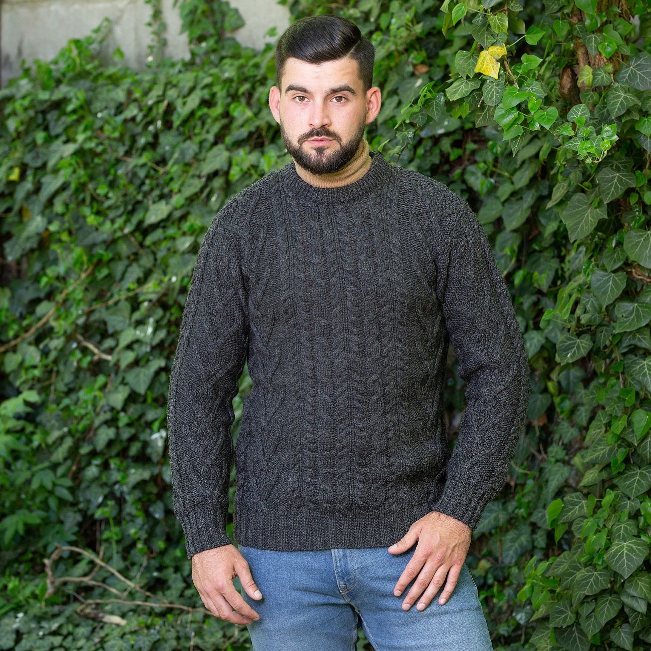 SAOL Irish Aran Crew Neck | Keilys.com