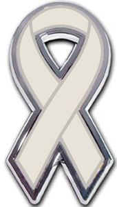 Asthma Awareness Ribbon Chrome Auto Emblem