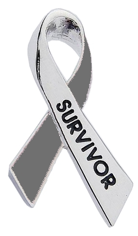 Brain Cancer Awareness Ribbon Lapel Pin - Gold & Gray Pewter Pin For Support, Fundraisers & Gifts