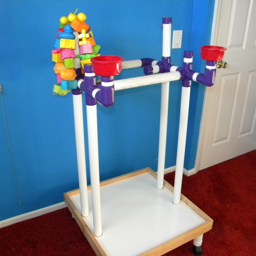 PVC Bird Stand for Cockatoos and Macaw Size Birds