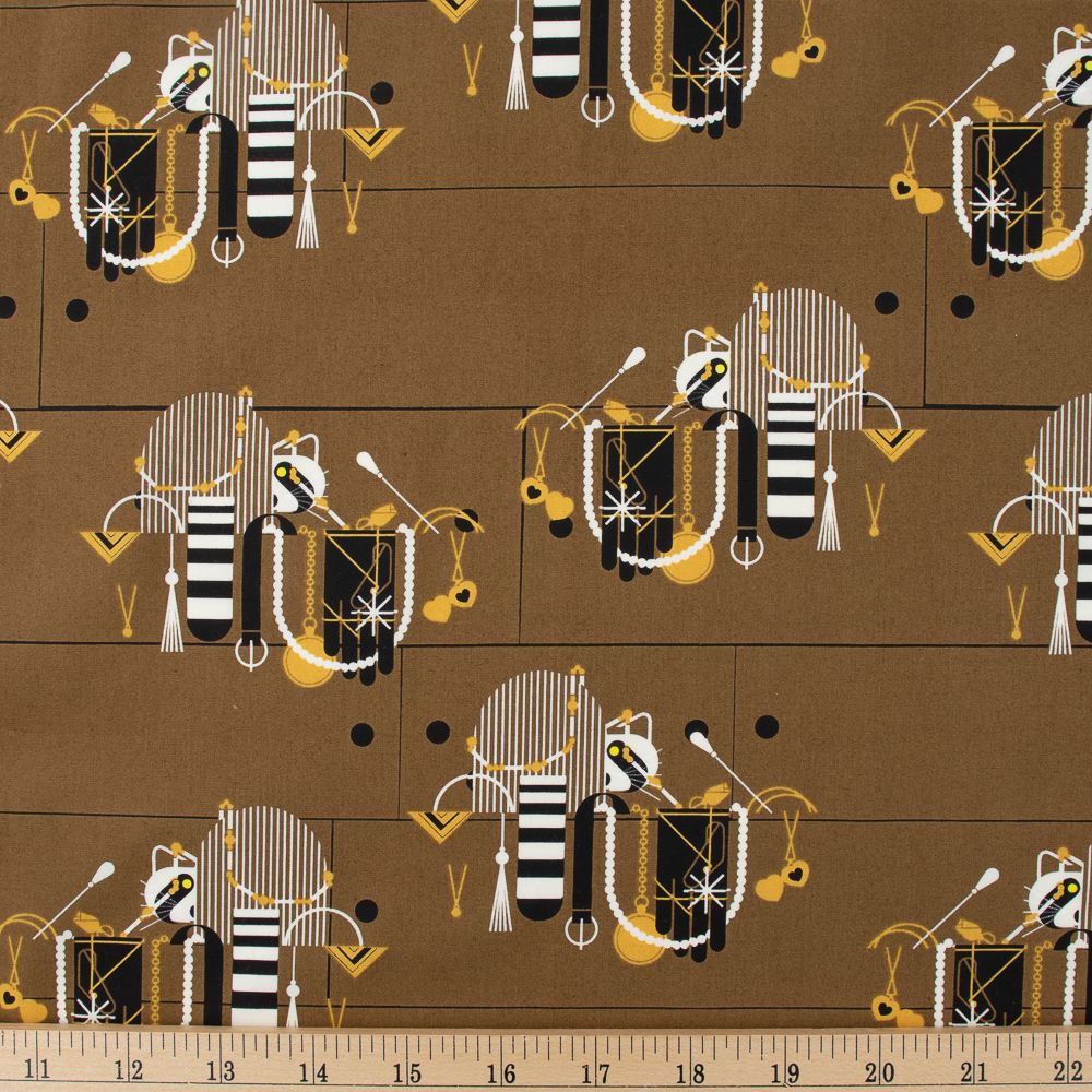 Charley Harper for Birch Organic Fabrics, Cats and Raccs, Racc And Ruin