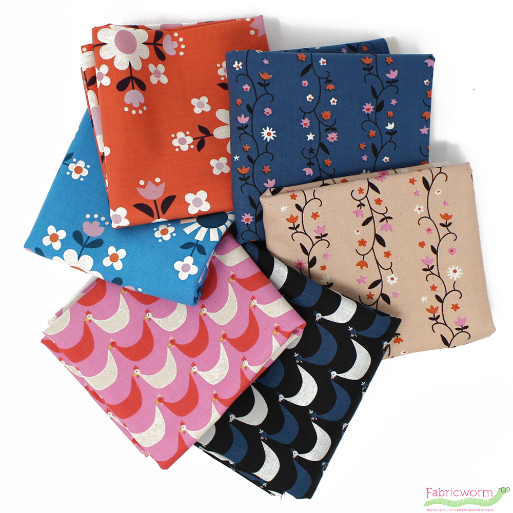 Kimberly Kight for Cotton and Steel, Welsummer, Daisy Vines Peachy