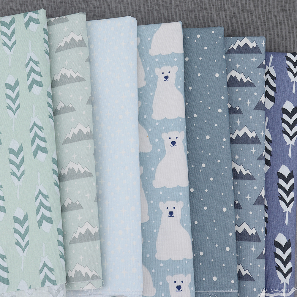 Elizabeth Hartman for Robert Kaufman, Arctic, Sea in FAT QUARTERS 5 Total