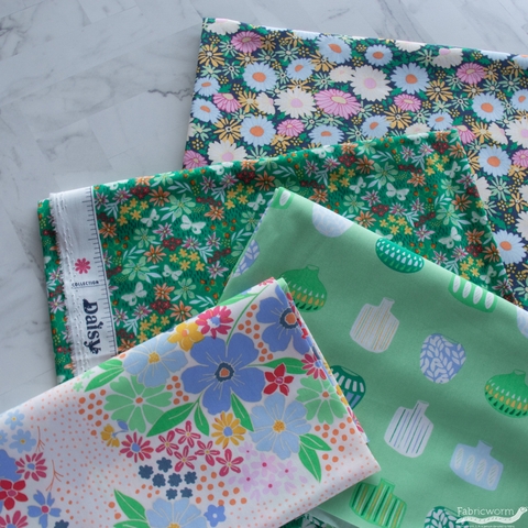 Fabricworm Custom Bundle, Daisy Bee Precut FAT QUARTERS 14 Total