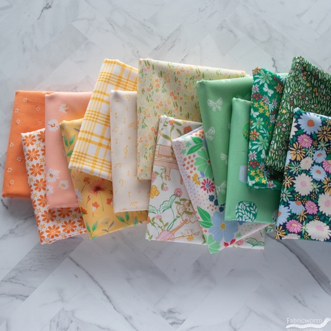 Fabricworm Custom Bundle, Daisy Bee Precut FAT QUARTERS 14 Total