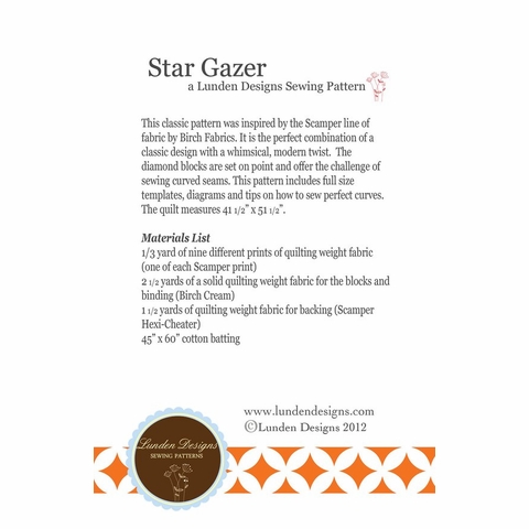 Lunden Designs, Sewing Pattern, Star Gazer Quilt