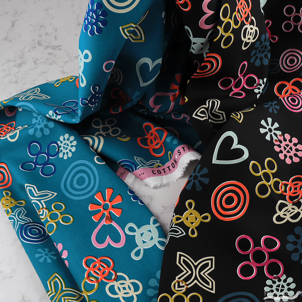 Rashida ColemanHale for Cotton and Steel, Akoma, RAYON, Symbolic Teal