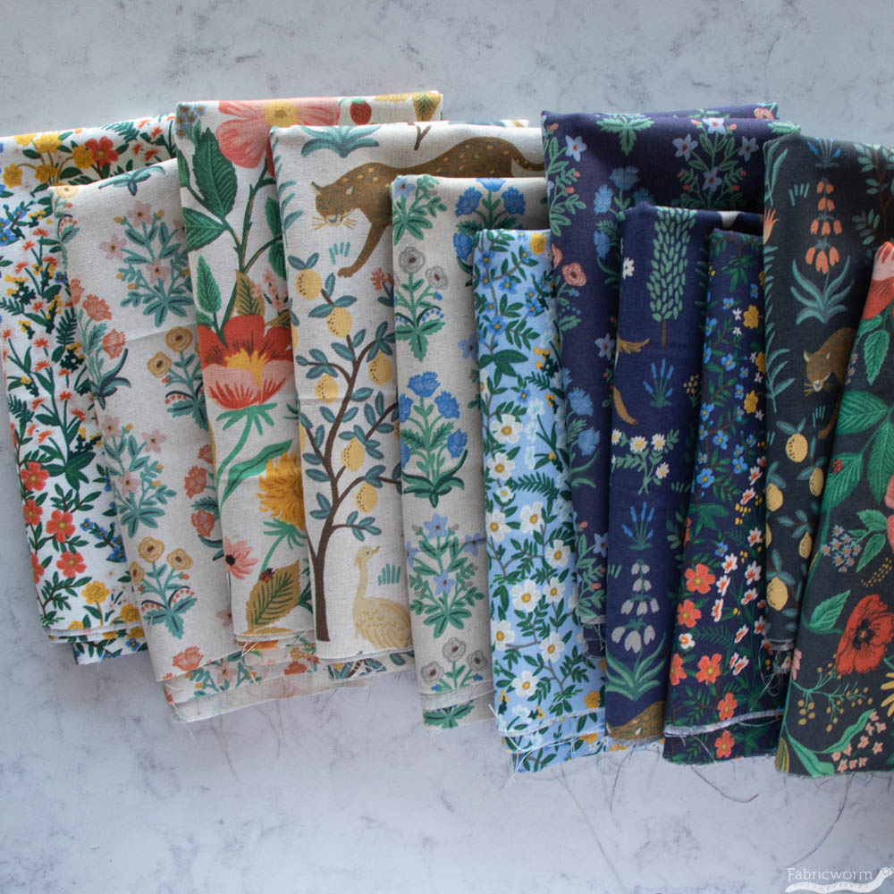 Rifle Paper Co. for Cotton + Steel, Camont Canvas, Mughal Rose Navy