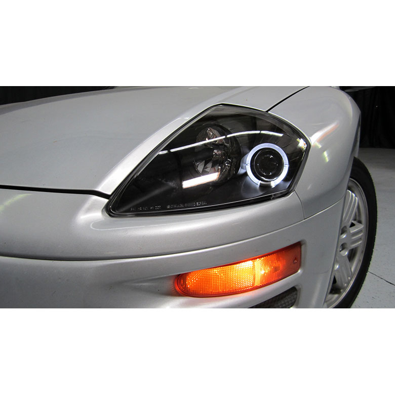 0005 Mitsubishi Eclipse Angel Eye Halo Projector Headlights Black