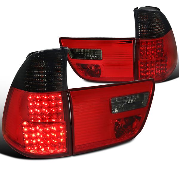 0006 BMW X5 E53 LED Tail Lights Red Smoked