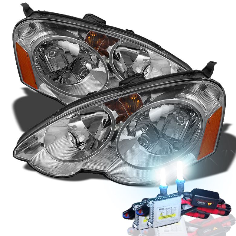 HID Xenon + 0204 Acura RSX JDM Style Crystal Headlights Chrome