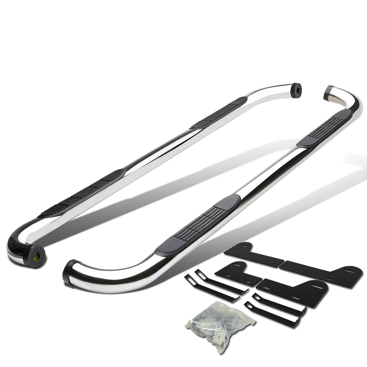 2011-2018 Ram Truck 3500 Quad Cab Ikon V1 Style Running Boards Silver Side Step Nerf Bars 213995