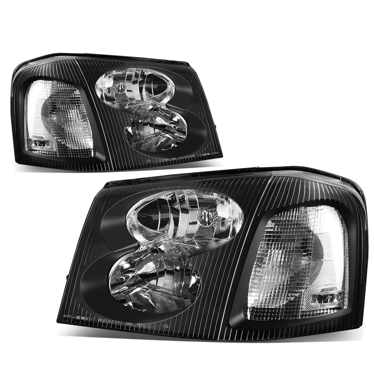 02-09 GMC Envoy Headlight Assembly (Driver &amp; Passenger Side) - Black