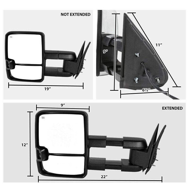 Factory Style Tow Mirrors 20032007 Chevy Silverado / GMC Sierra LED