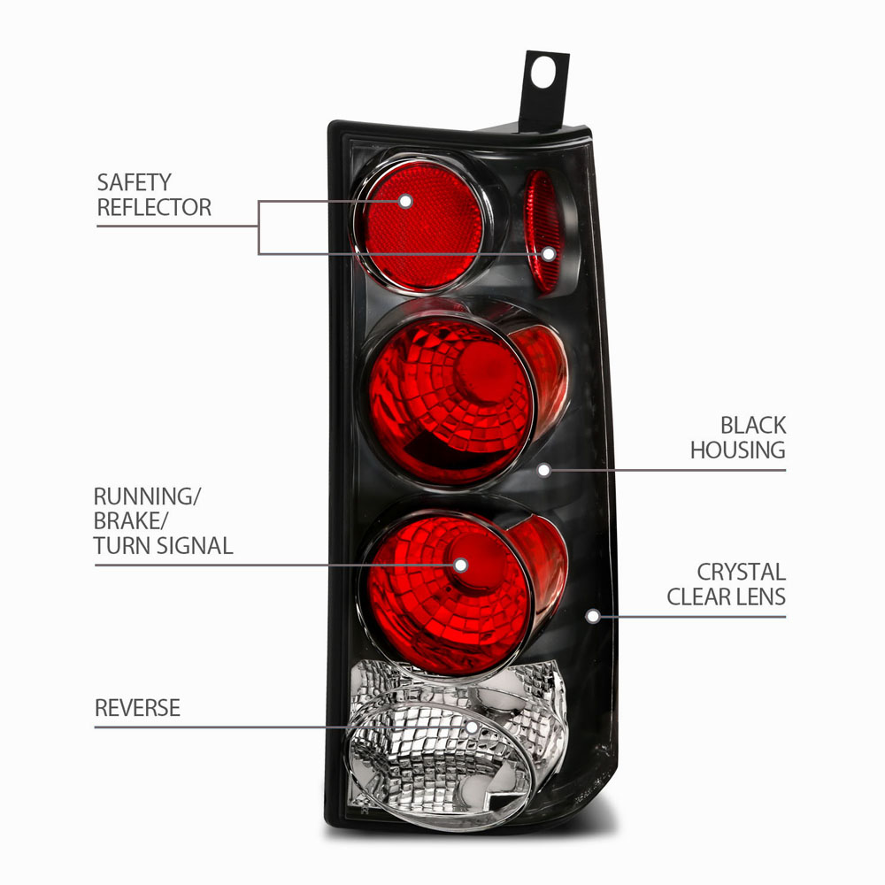 Anzo Black Tail Light Assemblies For 2003-2019 GMC Savana & Chevy Express – Pair