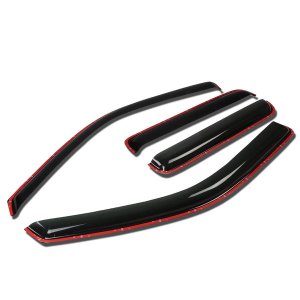 In-Channel Window Visors For Chevy Colorado & GMC Canyon Crew Cab 2015-2022 – Smoke Tint, 4-Piece Set – Rain & Wind Deflector