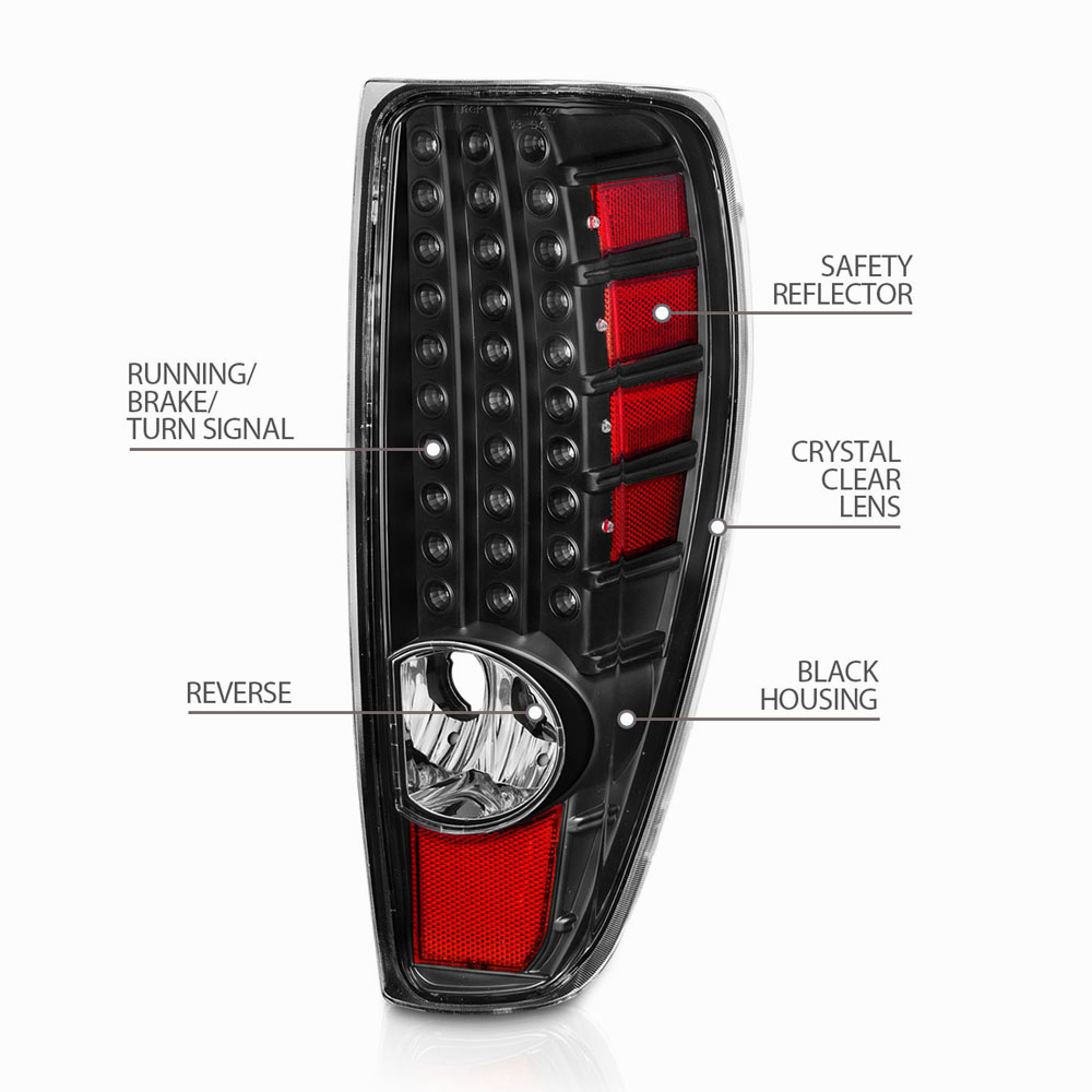 0408 Chevy Colorado / GMC Canyon Euro LED Tail Lights Black