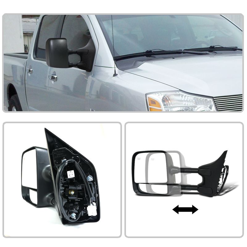Factory Style Tow Mirrors 0412 Nissan Titan / Armada Powder Adjust