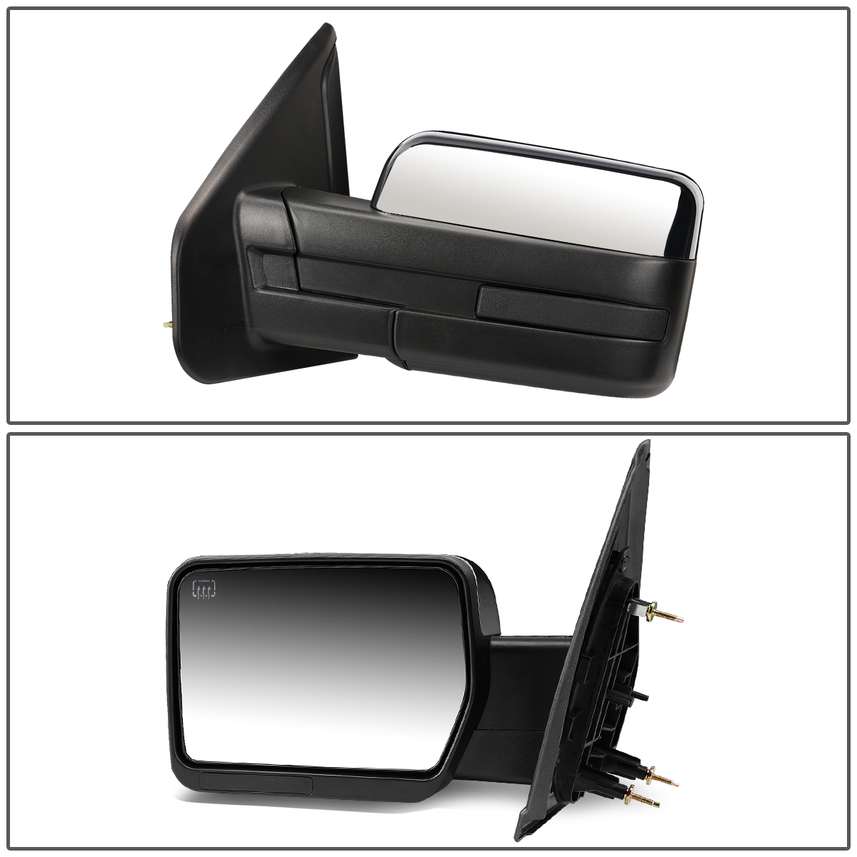 Factory Style Tow Mirrors 0414 Ford F150 Chrome Textured Telescoping
