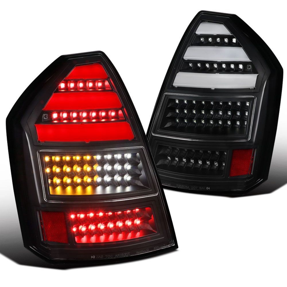 SPECD 20052007 Chrysler 300C Full LED Tail Lights Black Housing w