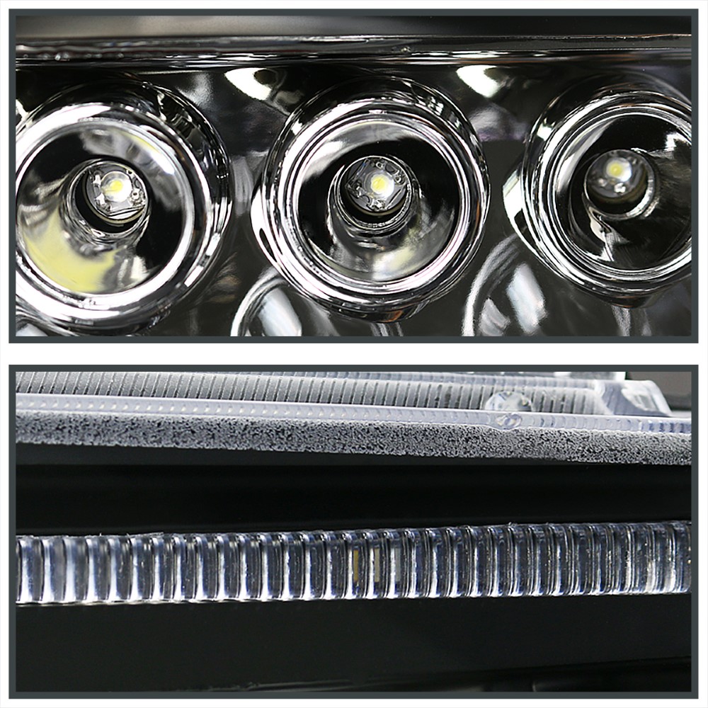 0509 Nissan Xterra Dual Halo & LED DRL Projector Headlights Black