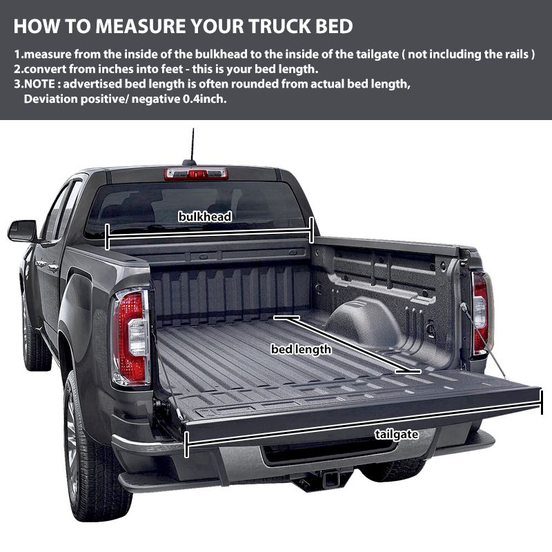 20052016 Nissan Frontier Pickup 5Ft Bed Black TriFold Soft Tonneau Cover