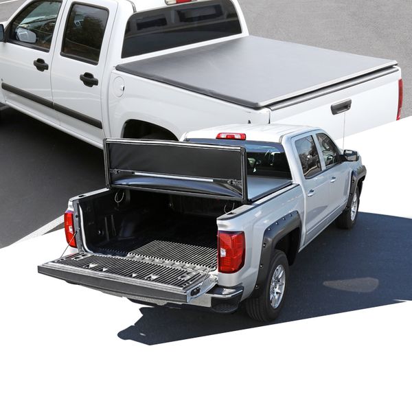 20052016 Nissan Frontier Pickup 5Ft Bed Black TriFold Soft Tonneau Cover