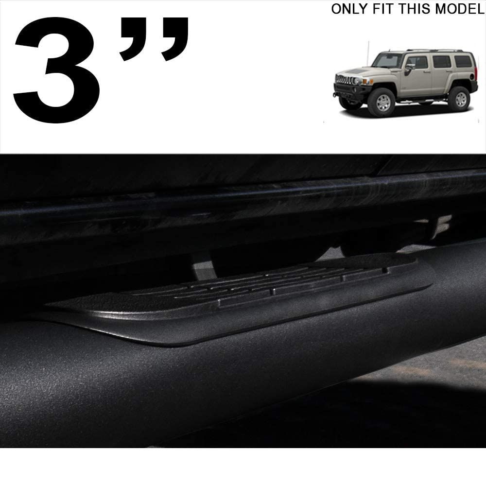 0610 Hummer H3 3" Matte Black Side Step Nerf Bars