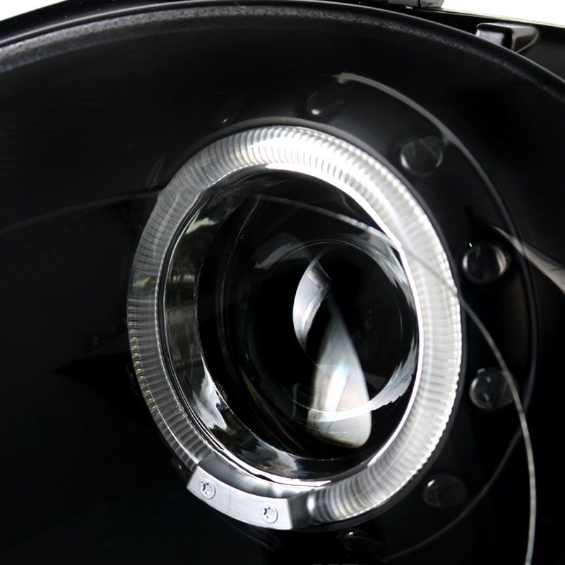 HID Xenon + 0711 Mini Cooper Angel Eye Halo Projector Headlights Black