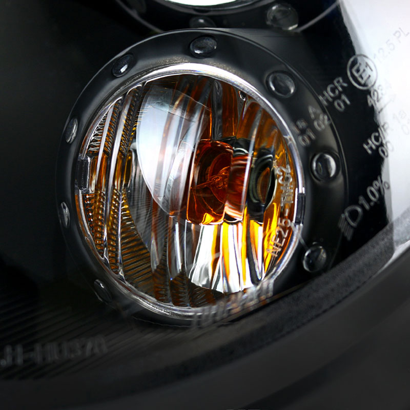 HID Xenon + 0711 Mini Cooper Angel Eye Halo Projector Headlights Black