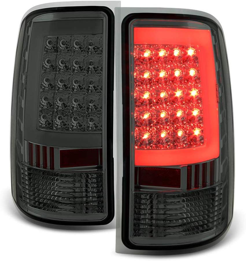 0713 GMC Sierra CShaped LED Tube Smoked Tail Lights
