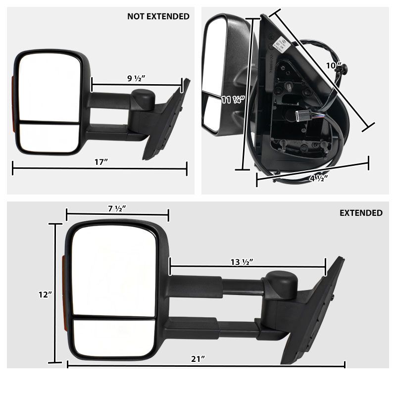 Pair Left Right White Mirror Glass W/ Back Non-heated For Chevrolet For GMC - Foto 8