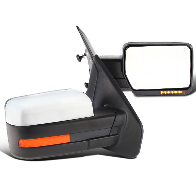 0714 Ford F150 Power Heat Chrome Side Mirrors w/ LED Signal