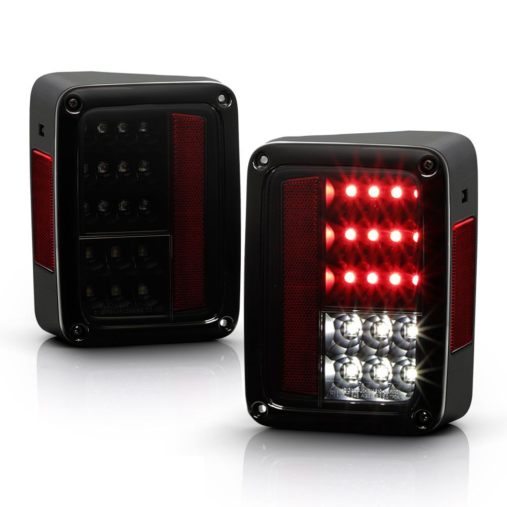 0717 Jeep Wrangler Performance LED Tail Lights Black Smoked ALTYD