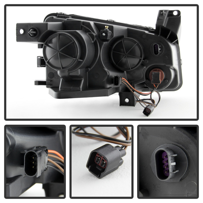 0810 Dodge Charger[HID Model] Crystal Replacement Headlights Black