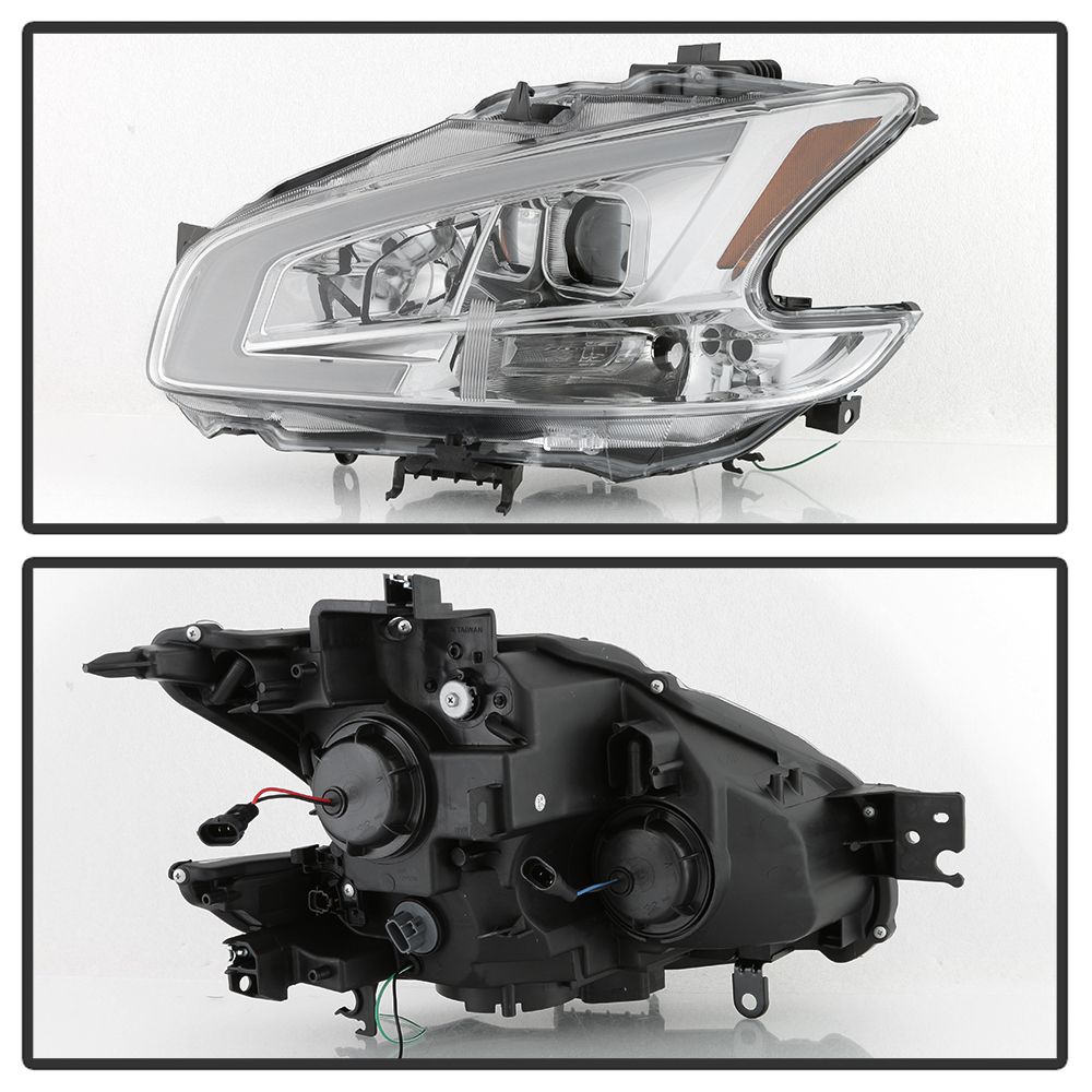 Pair Labworkauto Headlight Assembly For Nissan Maxima 2009-2014 – Chrome Housing, Halogen