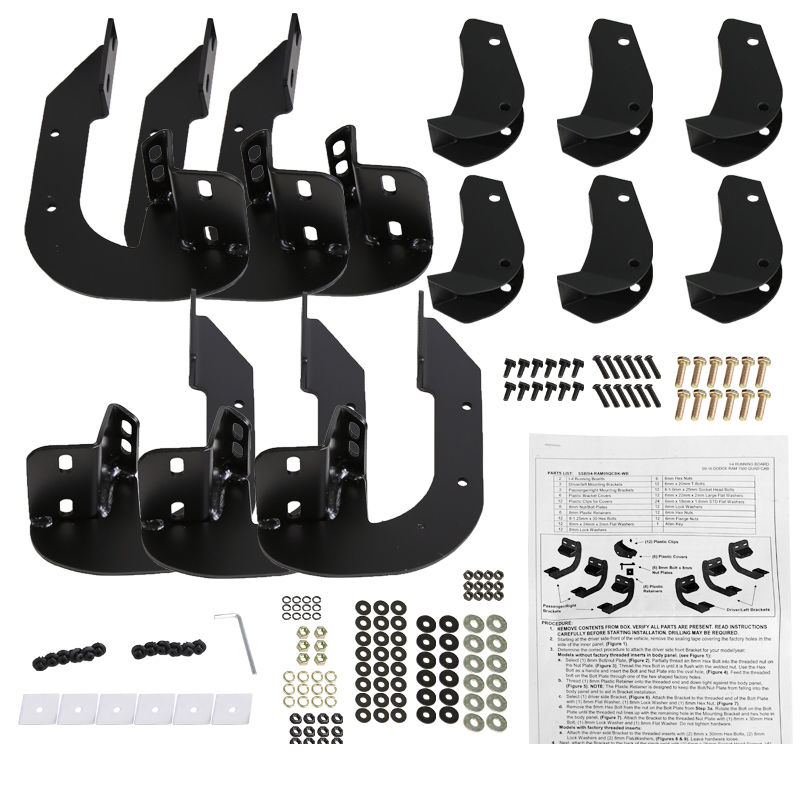 0917 Dodge Ram 1500 Pickup Quad Cab 5" Black Aluminum Side Step Nerf Bars
