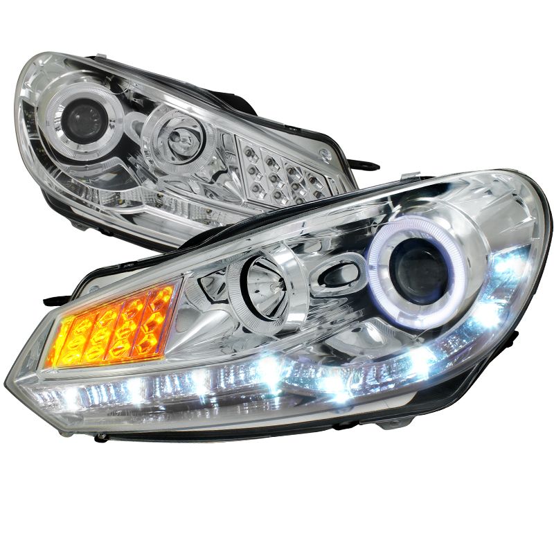102013 Volkswagen Golf / GTI MK6 DRL LED Strip Projector Headlights Chro