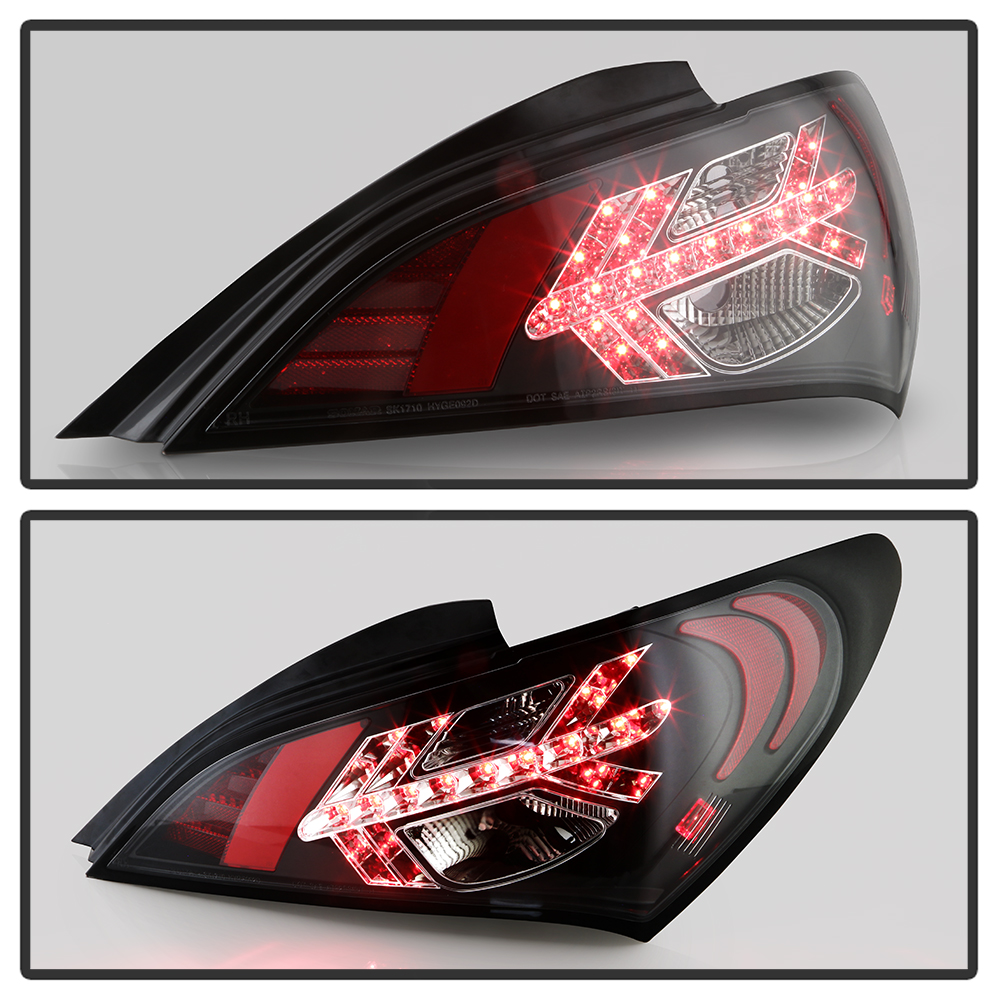 Spyder 1012 Hyundai Genesis Coupe Euro Style LED Tail Lights Black
