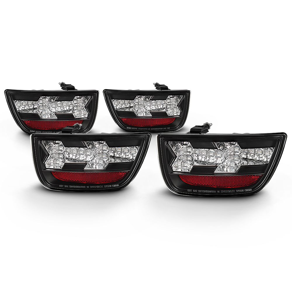 For 2010-13 CHEVY CAMARO GLOSSY BLK ADD-ON TAIL LIGHT LAMP TRIM BEZEL
