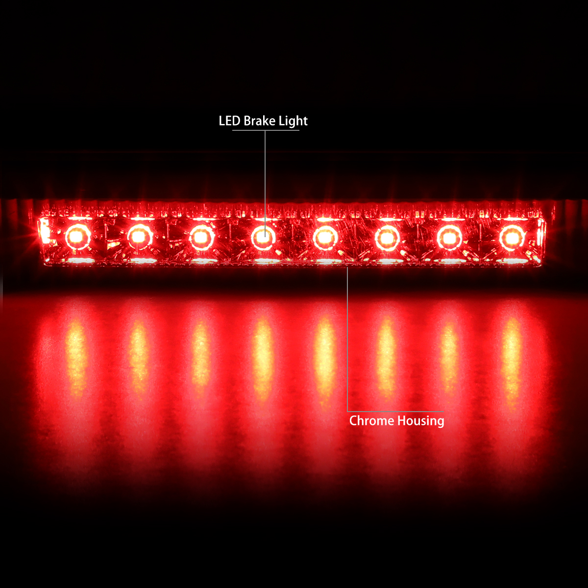 1016 Dodge Journey Chrome Full LED Third 3rd Tail Brake Light